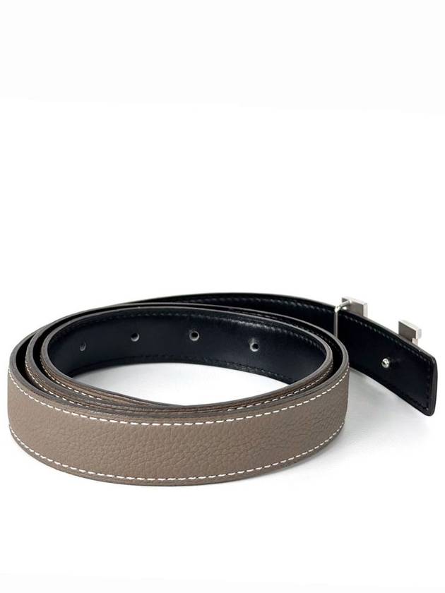 85 Women H Buckle Mini Constance Reversible Belt Noir 24mm - HERMES - BALAAN 3