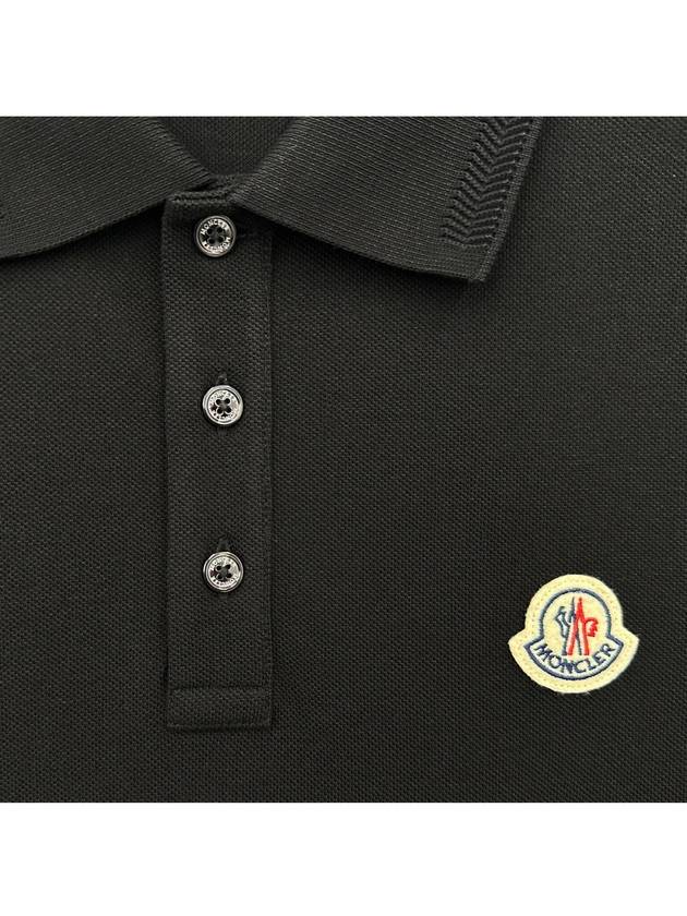 Logo Patch Short Sleeve Polo Shirt Black - MONCLER - BALAAN 5