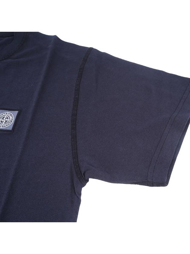 Organic Cotton Short Sleeve T-Shirt Navy - STONE ISLAND - BALAAN 5