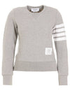 Engineered 4 Bar Stripe Loopback Jersey Knit Crewneck Sweatshirt Light Grey - THOM BROWNE - BALAAN 2