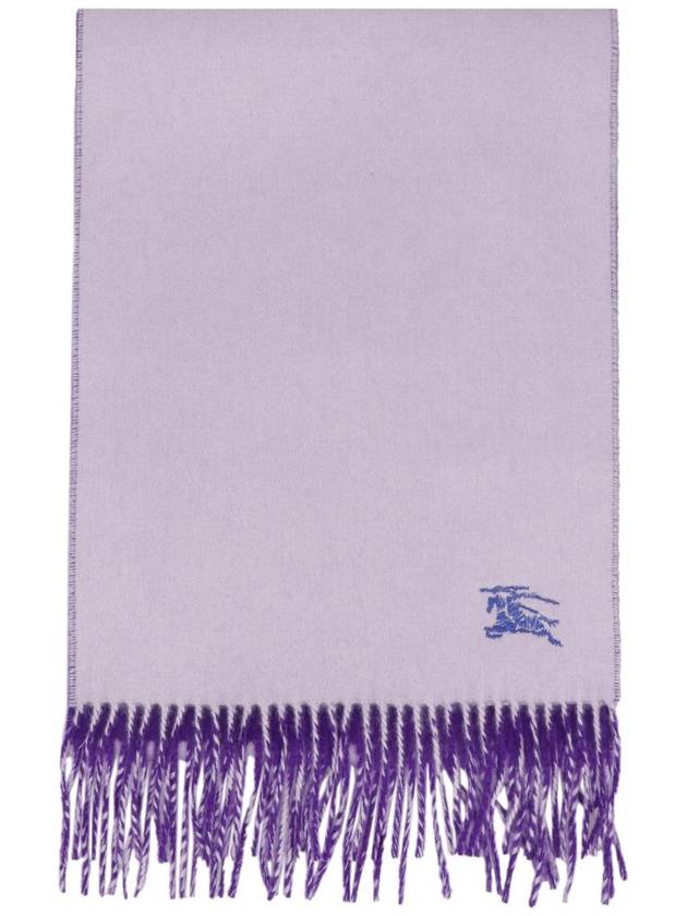 Embroidered Logo Reversible Cashmere Scarf Purple - BURBERRY - BALAAN 2