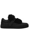 Fur Panel Low-Top Sneakers Black - MONCLER - BALAAN 1