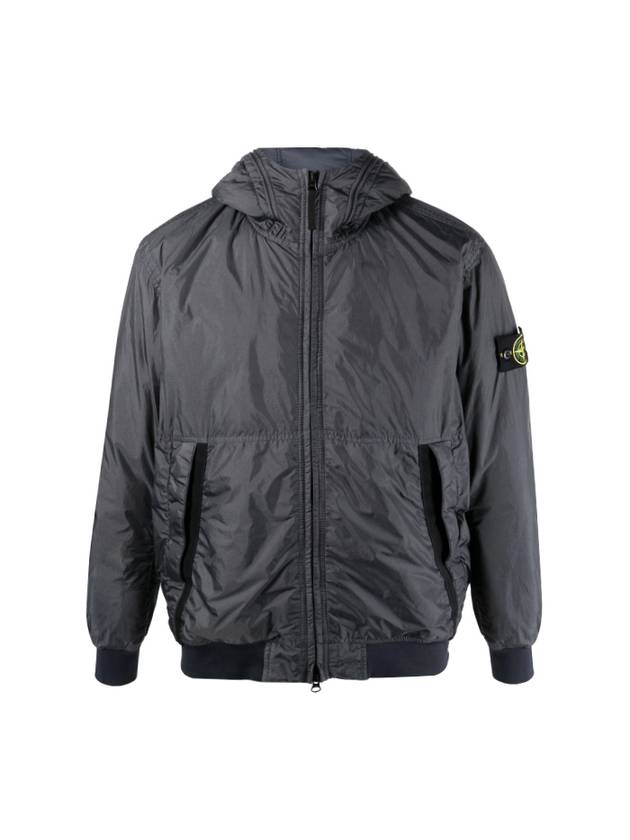 Men's Garment Dyed Crinkle Reps Recycled Nylon Primaloft TC Hooded Jacket Lead - STONE ISLAND - BALAAN 2