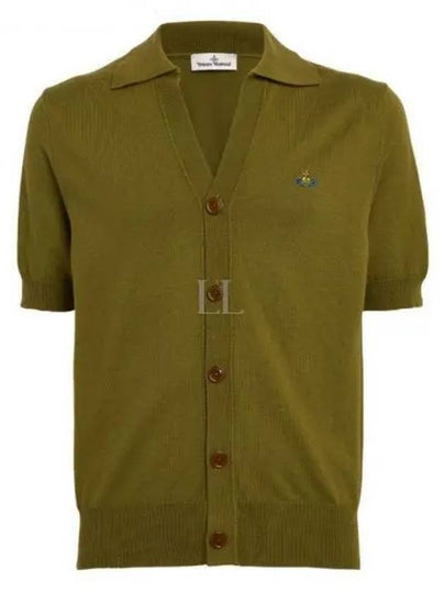 Polo Cashmere Short Sleeve Cardigan Green - VIVIENNE WESTWOOD - BALAAN 2