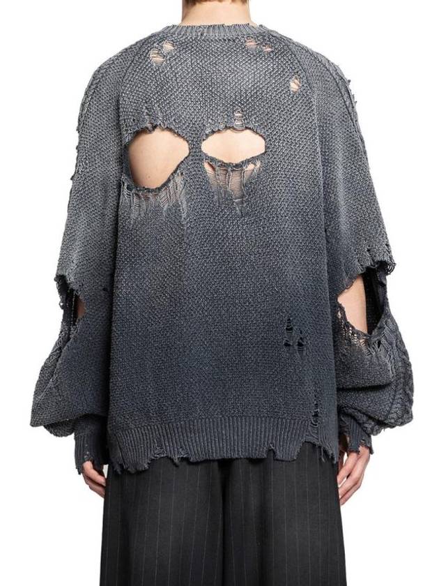 Sun Faded Like Distressed Knit Top Black - MAISON MIHARA YASUHIRO - BALAAN 3