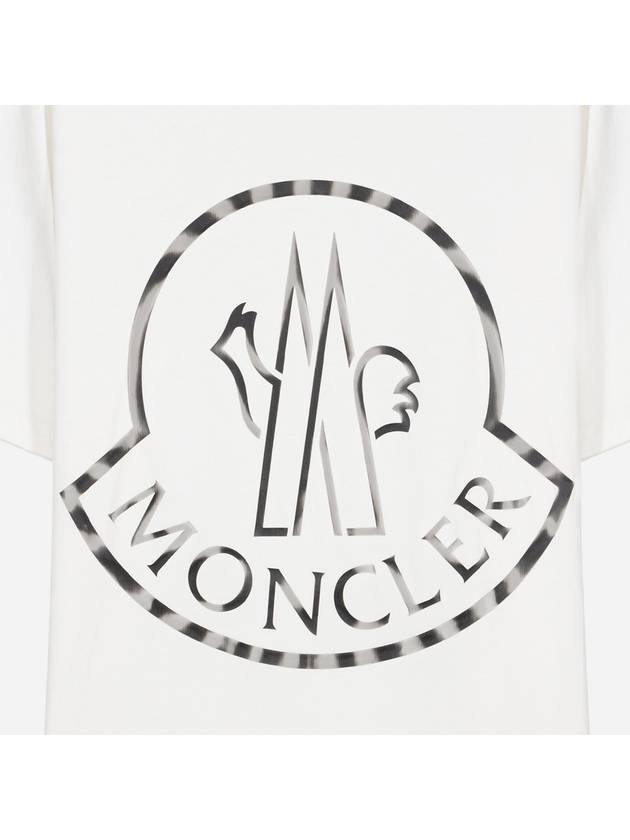 Women's Large Cotton Logo Print Short Sleeve T-Shirt White - MONCLER - BALAAN 4