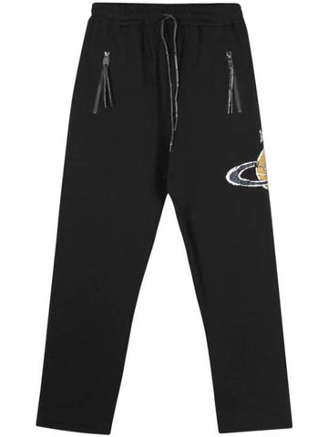 Time Machine Football Cotton Straight Pants Black - VIVIENNE WESTWOOD - BALAAN 1