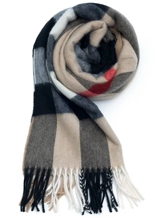 Classic Check Cashmere Muffler Beige - BURBERRY - BALAAN 3