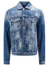 Mended Ribs Dan Denim Jacket Blue - DSQUARED2 - BALAAN 2