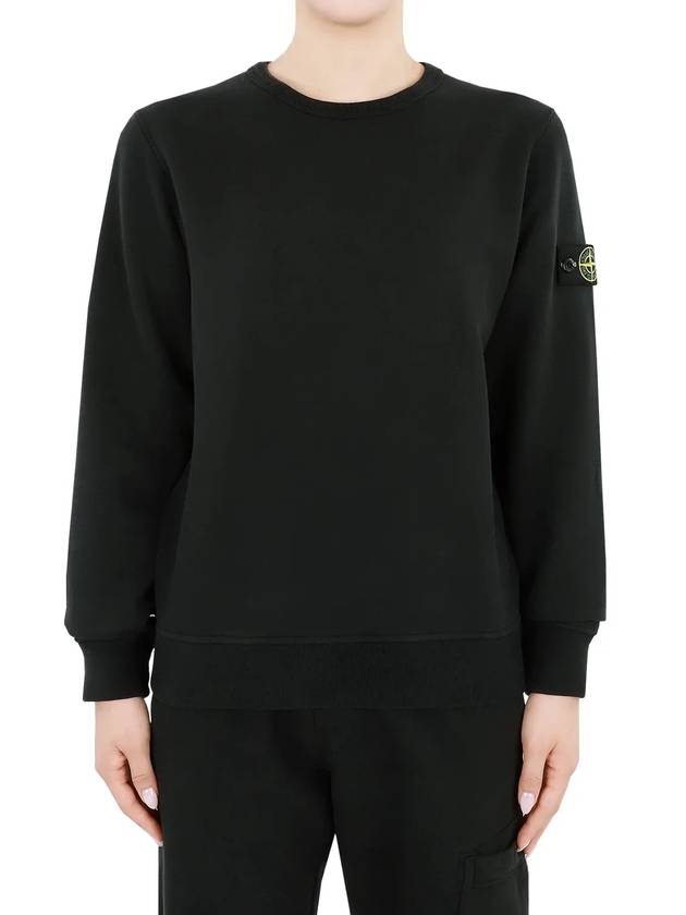 Kids Wappen Patch Organic Cotton Fleece Sweatshirt Black - STONE ISLAND - BALAAN 4