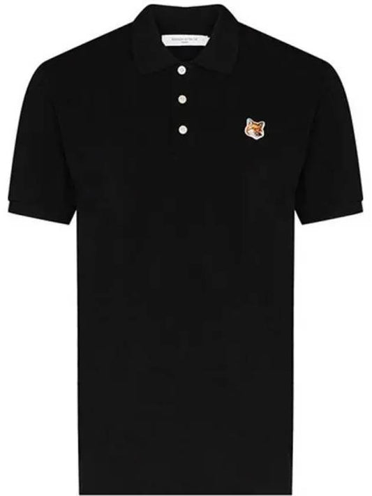 Fox Head Patch Classic Short Sleeve Polo Shirt Black - MAISON KITSUNE - BALAAN 2