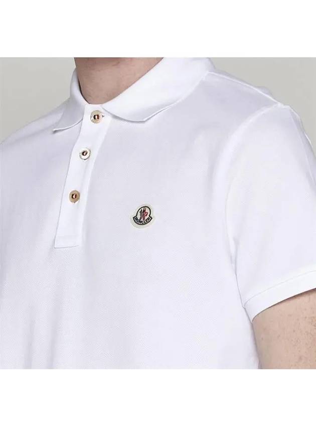 Logo Patch Polo Shirt White - MONCLER - BALAAN 5