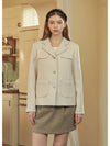 Women's Graceful Tweed Jacket Cream - MICANE - BALAAN 2