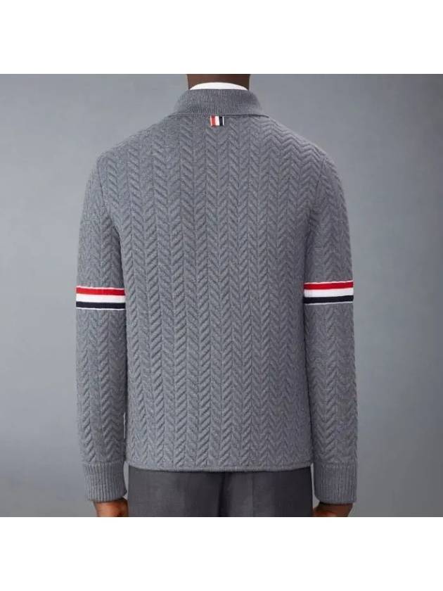 Quilted armband merino wool and cotton work jacket MKJ120A Y1003 35 - THOM BROWNE - BALAAN 3