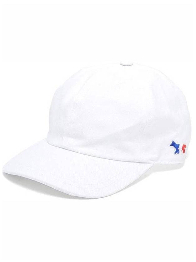 Tricolor Fox Patch Ball Cap White - MAISON KITSUNE - BALAAN.