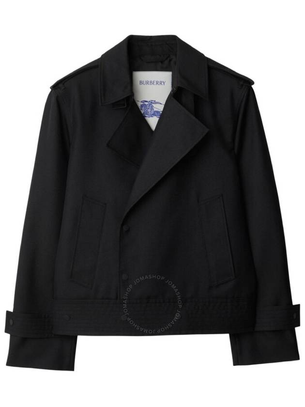 Silk Blend Trench Jacket Black - BURBERRY - BALAAN 2