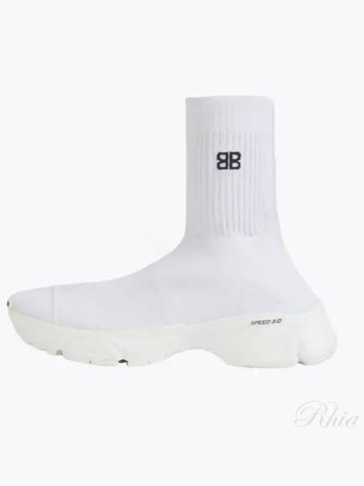 Men's Speed 30 Knit High Top Sneakers White - BALENCIAGA - BALAAN 2