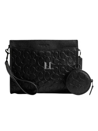 Hitch Convertible Crossbody Signature Leather Hybrid Pouch Bag Black - COACH - BALAAN 2