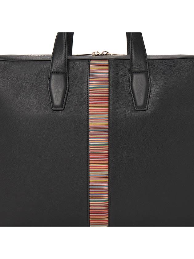 signature striped leather briefcase black - PAUL SMITH - BALAAN 9