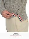 Donegal Twist Cable 4-Bar Classic Crewneck Knit Top Light Grey - THOM BROWNE - BALAAN 11