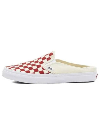 Classic Slip On Mule Checkerboard Racing Red White VN0004KTTLF1 - VANS - BALAAN 1