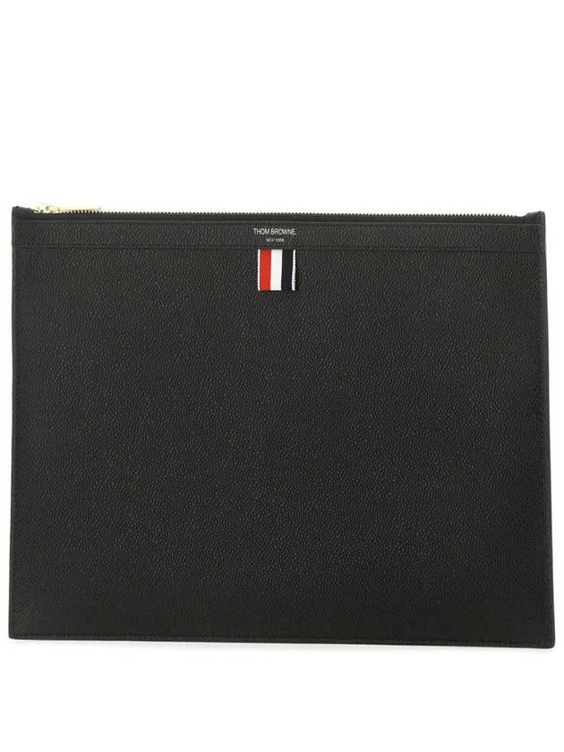 Medium Document Holder Clutch Bag Black - THOM BROWNE - BALAAN 3