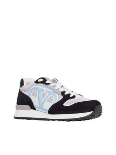 V Logo Low Top Sneakers Black - VALENTINO - BALAAN 2