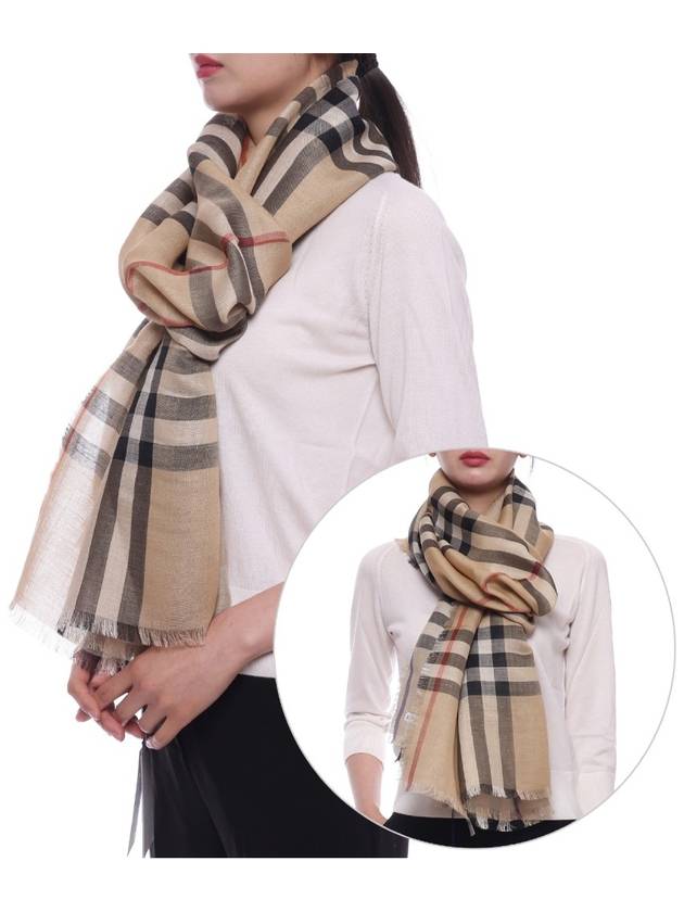 Vintage Check Wool Blend Scarf Beige - BURBERRY - BALAAN 2