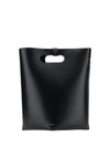 Folded Logo Calfskin Tote Bag Black - ALAIA - BALAAN 1