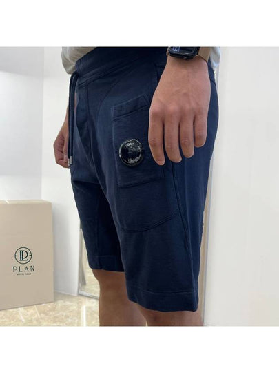 Men's Lens Wappen Bermuda Shorts Navy - CP COMPANY - BALAAN 2