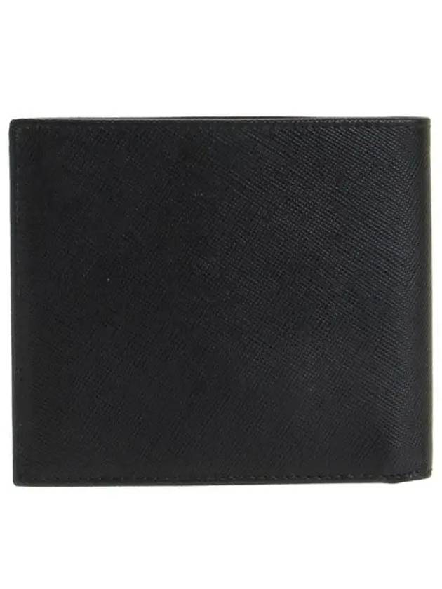 Saffiano Leather Half Wallet Black - PRADA - BALAAN 5