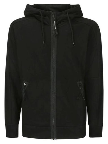 Diagonal Raised Fleece Goggle Hooded Jacket Black - CP COMPANY - BALAAN 1