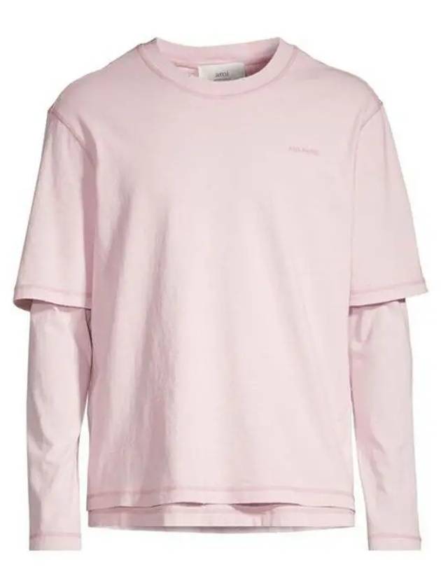 Fade Out Long Sleeve T-Shirt Pink - AMI - BALAAN 2