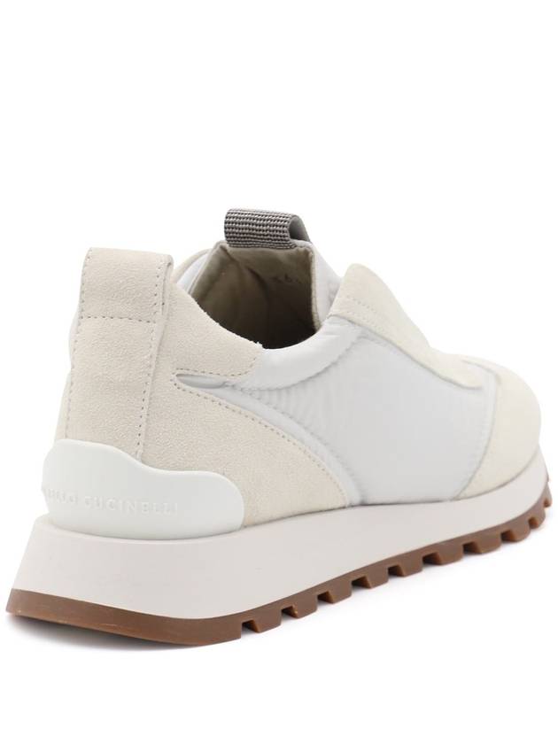 Suede Techno Runner Low Top Sneakers White - BRUNELLO CUCINELLI - BALAAN 4