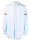 Men's Poplin Grosgrain Armband Classic Long Sleeve Shirt Blue - THOM BROWNE - BALAAN 6