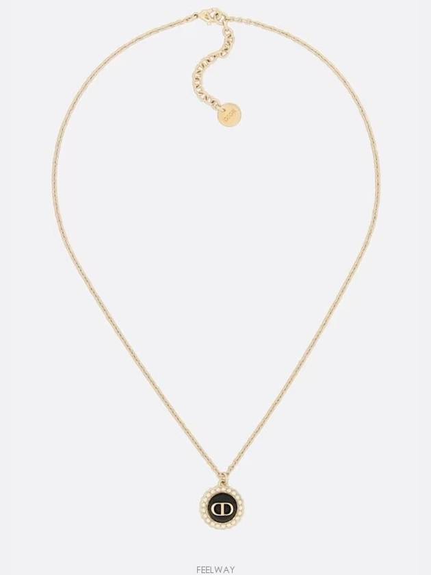 Petit CD Baroque Necklace Black Gold - DIOR - BALAAN 4