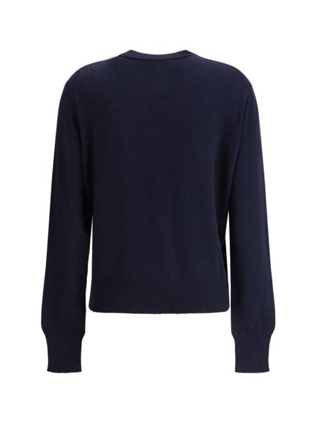 De Coeur Crew Neck Cardigan Navy - AMI - BALAAN 3