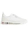 Vitello Calf Leather Clear Sole Tech Runner Sneakers White - THOM BROWNE - BALAAN 2