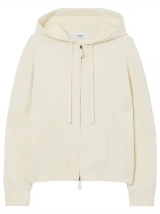 Drawstring Zip-Up Hoodie Ivory - BURBERRY - BALAAN 2