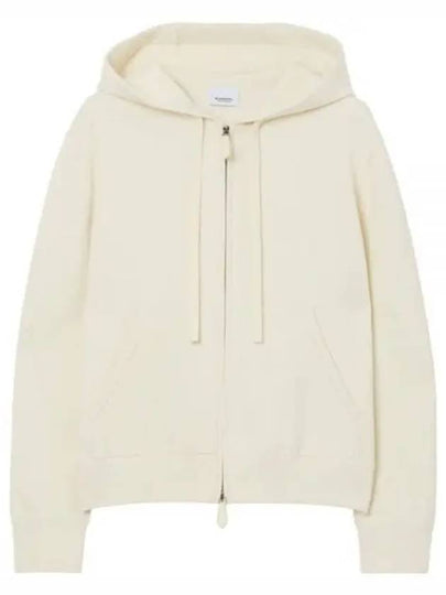 Drawstring Zip-Up Hoodie Ivory - BURBERRY - BALAAN 2