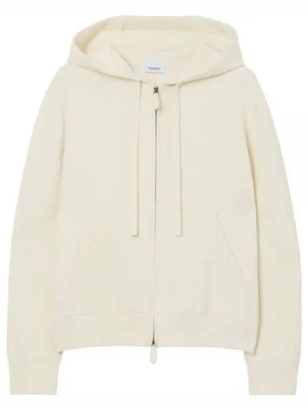 Drawstring Zip-Up Hoodie Ivory - BURBERRY - BALAAN 2