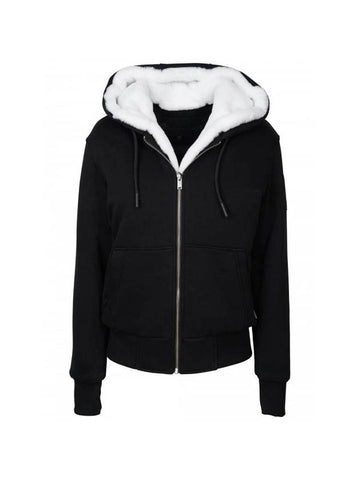 Classic Bunny 3 White Lining Zip Up Hoodie Black - MOOSE KNUCKLES - BALAAN 1