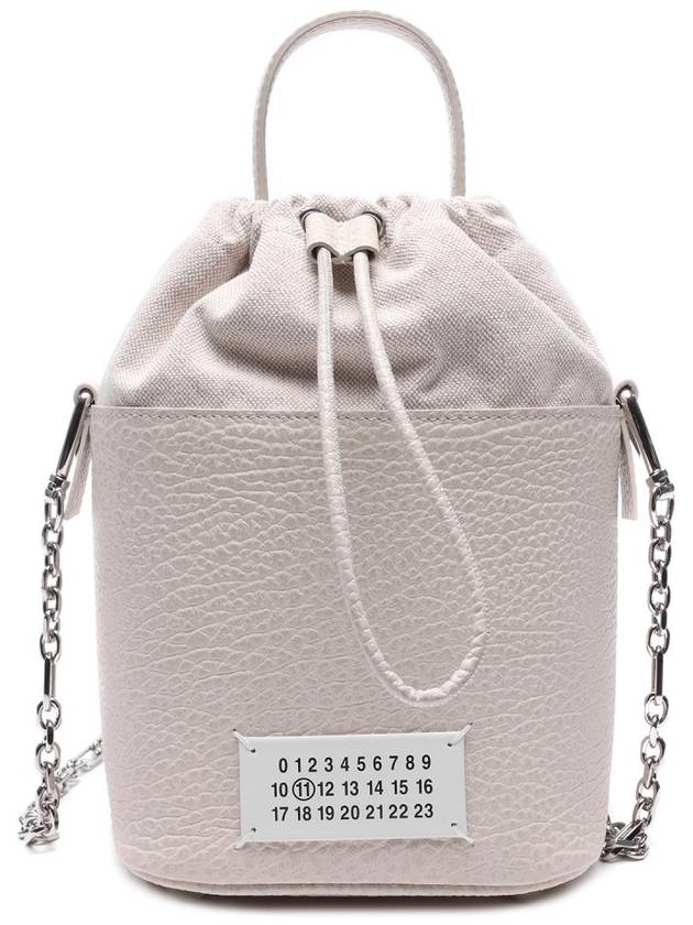 5AC Number Logo Texture Leather Bucket Bag Grey - MAISON MARGIELA - BALAAN 2