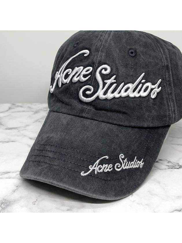 Embroidered Logo Ball Cap Grey - ACNE STUDIOS - BALAAN 6