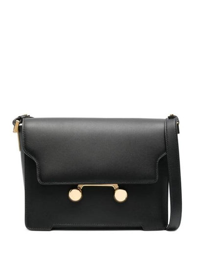 Trunkaroo Medium Leather Shoulder Bag Black - MARNI - BALAAN 2