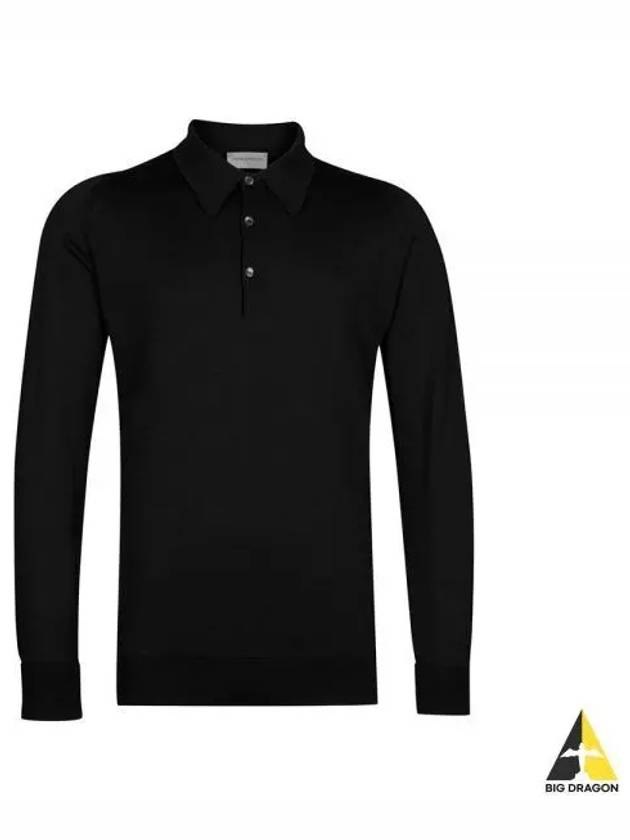 Finchley Black Polo Knit - JOHN SMEDLEY - BALAAN 1