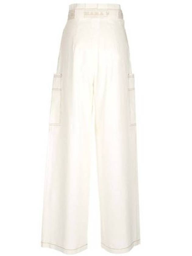 Women's Slogan Belted Track Pants White - MAX MARA - BALAAN 4