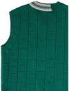 Men's V-neck Knit Vest Green I1WV01GR - IOEDLE - BALAAN 6