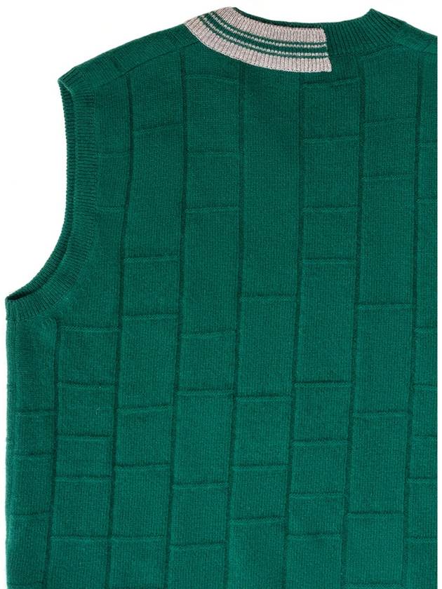 Men's V-neck Knit Vest Green I1WV01GR - IOEDLE - BALAAN 6