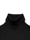 Men's Solid Plain Standard Fit Span Turtleneck Black - CODE I'M - BALAAN 4